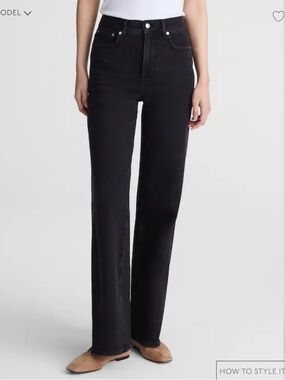 Madewell The Wide Leg Black Jeans size 27 high Rise style BK5217